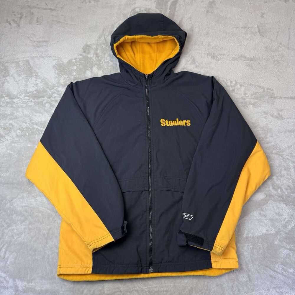 Steelers Reebok NFL Vintage JacketXL Reversible Hooded Windbreaker